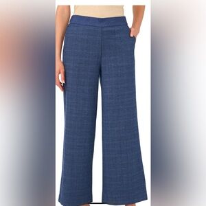 Vince Camuto Blue Plaids Women’s Pants Wide Leg Size Medium